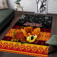 PNG Hamamas Krismas Area Rug Papua New Guinea Bird Of Paradise Merry Christmas Black Style LT9 - Wonder Print Shop