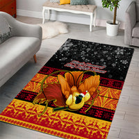 PNG Hamamas Krismas Area Rug Papua New Guinea Bird Of Paradise Merry Christmas Black Style LT9 - Wonder Print Shop