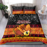 PNG Hamamas Krismas Bedding Set Papua New Guinea Bird Of Paradise Merry Christmas Black Style LT9 - Wonder Print Shop
