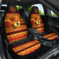 PNG Hamamas Krismas Car Seat Cover Papua New Guinea Bird Of Paradise Merry Christmas Black Style LT9 - Wonder Print Shop