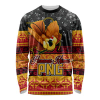 PNG Hamamas Krismas Long Sleeve Shirt Papua New Guinea Bird Of Paradise Merry Christmas Black Style - Wonder Print Shop