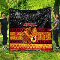 PNG Hamamas Krismas Quilt Papua New Guinea Bird Of Paradise Merry Christmas Black Style - Wonder Print Shop