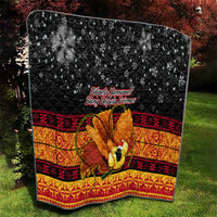 PNG Hamamas Krismas Quilt Papua New Guinea Bird Of Paradise Merry Christmas Black Style - Wonder Print Shop
