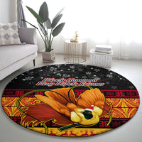 png-hamamas-krismas-round-carpet-papua-new-guinea-bird-of-paradise-merry-christmas-black-style