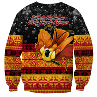 PNG Hamamas Krismas Sweatshirt Papua New Guinea Bird Of Paradise Merry Christmas Black Style - Wonder Print Shop