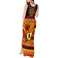 PNG Hamamas Krismas Tank Maxi Dress Papua New Guinea Bird Of Paradise Merry Christmas Black Style - Wonder Print Shop