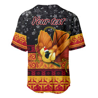 Personalised PNG Hamamas Krismas Baseball Jersey Papua New Guinea Bird Of Paradise Merry Christmas Black Style LT9 - Wonder Print Shop