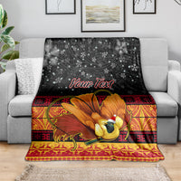 personalised-png-hamamas-krismas-blanket-papua-new-guinea-bird-of-paradise-merry-christmas-black-style