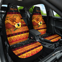 Personalised PNG Hamamas Krismas Car Seat Cover Papua New Guinea Bird Of Paradise Merry Christmas Black Style LT9 - Wonder Print Shop