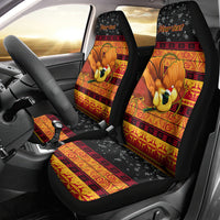 Personalised PNG Hamamas Krismas Car Seat Cover Papua New Guinea Bird Of Paradise Merry Christmas Black Style LT9 - Wonder Print Shop