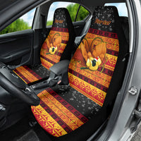 Personalised PNG Hamamas Krismas Car Seat Cover Papua New Guinea Bird Of Paradise Merry Christmas Black Style LT9 - Wonder Print Shop