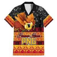 Personalised PNG Hamamas Krismas Family Matching Mermaid Dress and Hawaiian Shirt Papua New Guinea Bird Of Paradise Merry Christmas Black Style LT9 - Wonder Print Shop