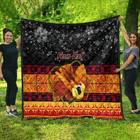 Personalised PNG Hamamas Krismas Quilt Papua New Guinea Bird Of Paradise Merry Christmas Black Style - Wonder Print Shop