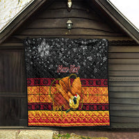 Personalised PNG Hamamas Krismas Quilt Papua New Guinea Bird Of Paradise Merry Christmas Black Style - Wonder Print Shop