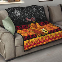 Personalised PNG Hamamas Krismas Quilt Papua New Guinea Bird Of Paradise Merry Christmas Black Style - Wonder Print Shop