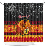 personalised-png-hamamas-krismas-shower-curtain-papua-new-guinea-bird-of-paradise-merry-christmas-black-style