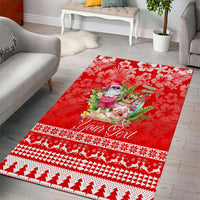 Personalised Hawaii Mele Kalikimaka Area Rug Santa Beach Merry Christmas LT9 - Wonder Print Shop