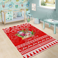 Personalised Hawaii Mele Kalikimaka Area Rug Santa Beach Merry Christmas LT9 - Wonder Print Shop