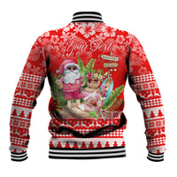 Personalised Hawaii Mele Kalikimaka Baseball Jacket Santa Beach Merry Christmas LT9 - Wonder Print Shop