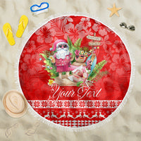 Personalised Hawaii Mele Kalikimaka Beach Blanket Santa Beach Merry Christmas LT9 - Wonder Print Shop