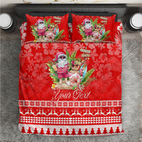 Personalised Hawaii Mele Kalikimaka Bedding Set Santa Beach Merry Christmas LT9 - Wonder Print Shop