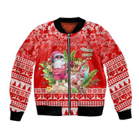 Personalised Hawaii Mele Kalikimaka Bomber Jacket Santa Beach Merry Christmas LT9 - Wonder Print Shop
