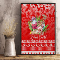 Personalised Hawaii Mele Kalikimaka Canvas Wall Art Santa Beach Merry Christmas LT9 - Wonder Print Shop