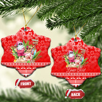 Personalised Hawaii Mele Kalikimaka Ceramic Ornament Santa Beach Merry Christmas LT9 - Wonder Print Shop