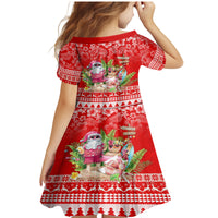 Personalised Hawaii Mele Kalikimaka Family Matching Mermaid Dress and Hawaiian Shirt Santa Beach Merry Christmas LT9 - Wonder Print Shop