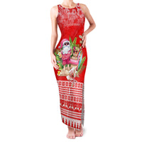 Personalised Hawaii Mele Kalikimaka Family Matching Tank Maxi Dress and Hawaiian Shirt Santa Beach Merry Christmas - Wonder Print Shop