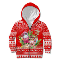 Personalised Hawaii Mele Kalikimaka Kid Hoodie Santa Beach Merry Christmas - Wonder Print Shop