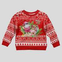 Personalised Hawaii Mele Kalikimaka Kid Ugly Christmas Sweater Santa Beach Merry Christmas - Wonder Print Shop