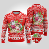 Personalised Hawaii Mele Kalikimaka Ugly Christmas Sweater Santa Beach Merry Christmas - Wonder Print Shop