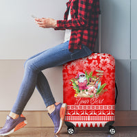 Personalised Hawaii Mele Kalikimaka Luggage Cover Santa Beach Merry Christmas - Wonder Print Shop