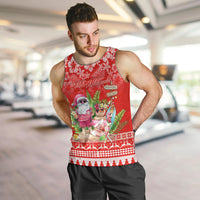 Personalised Hawaii Mele Kalikimaka Men Tank Top Santa Beach Merry Christmas - Wonder Print Shop