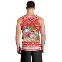 Personalised Hawaii Mele Kalikimaka Men Tank Top Santa Beach Merry Christmas - Wonder Print Shop
