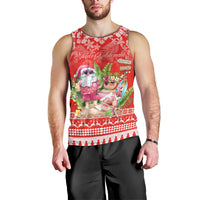 Personalised Hawaii Mele Kalikimaka Men Tank Top Santa Beach Merry Christmas - Wonder Print Shop