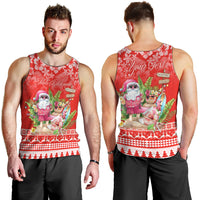 Personalised Hawaii Mele Kalikimaka Men Tank Top Santa Beach Merry Christmas - Wonder Print Shop