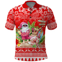 Personalised Hawaii Mele Kalikimaka Polo Shirt Santa Beach Merry Christmas - Wonder Print Shop