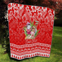 Personalised Hawaii Mele Kalikimaka Quilt Santa Beach Merry Christmas - Wonder Print Shop