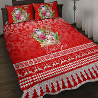 Personalised Hawaii Mele Kalikimaka Quilt Bed Set Santa Beach Merry Christmas - Wonder Print Shop