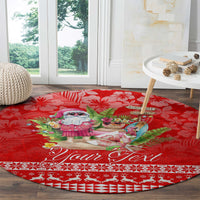 personalised-hawaii-mele-kalikimaka-round-carpet-santa-beach-merry-christmas