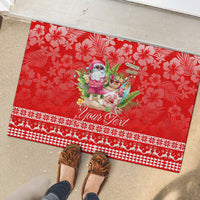 Personalised Hawaii Mele Kalikimaka Rubber Doormat Santa Beach Merry Christmas - Wonder Print Shop