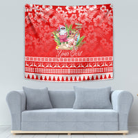 Personalised Hawaii Mele Kalikimaka Tapestry Santa Beach Merry Christmas - Wonder Print Shop