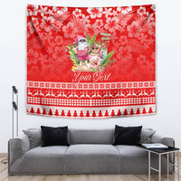 Personalised Hawaii Mele Kalikimaka Tapestry Santa Beach Merry Christmas - Wonder Print Shop