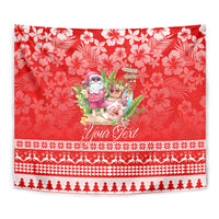Personalised Hawaii Mele Kalikimaka Tapestry Santa Beach Merry Christmas - Wonder Print Shop