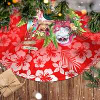 Personalised Hawaii Mele Kalikimaka Tree Skirt Santa Beach Merry Christmas - Wonder Print Shop