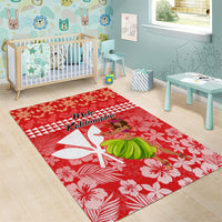 Hawaii Mele Kalikimaka Area Rug Santa Claus and Hula Dancing Merry Christmas LT9 - Wonder Print Shop