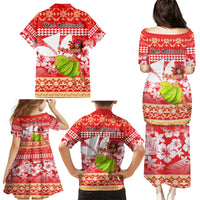 Hawaii Mele Kalikimaka Family Matching Puletasi Dress and Hawaiian Shirt Santa Claus and Hula Dancing Merry Christmas - Wonder Print Shop