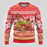 Hawaii Mele Kalikimaka Ugly Christmas Sweater Santa Claus and Hula Dancing Merry Christmas - Wonder Print Shop